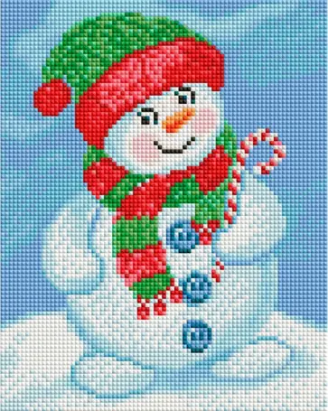 Мозаика алмазная на подрамнике Снеговик в шапочке обложка книги