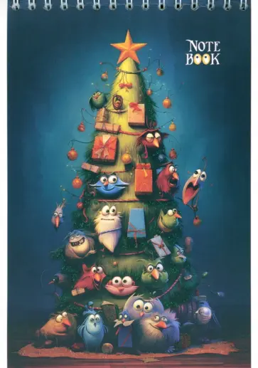 Блокнот Новогодняя елка, 48 листов, А5, клетка обложка книги