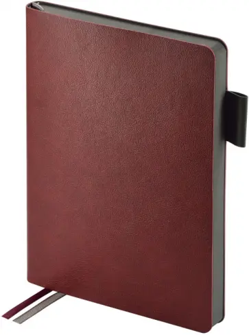 Ежедневник недатированный Boston, бордовый, А5, 136 листов обложка книги