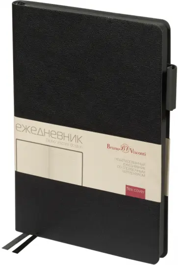 Ежедневник недатированный Boston, черный, А5, 136 листов обложка книги