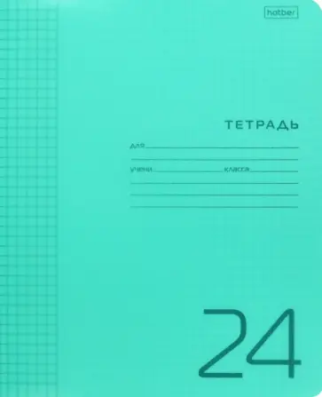 Тетрадь школьная, 24 листа, клетка, А5, зеленая Тетрадь школьная, 24 листа, клетка, А5, зеленая обложка книги