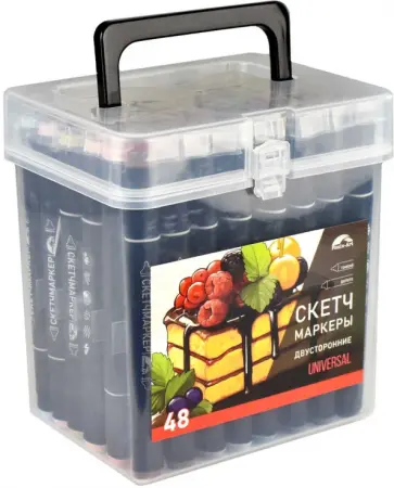 Набор скетчмаркеров двусторонних Бисквит, 48 цветов обложка книги