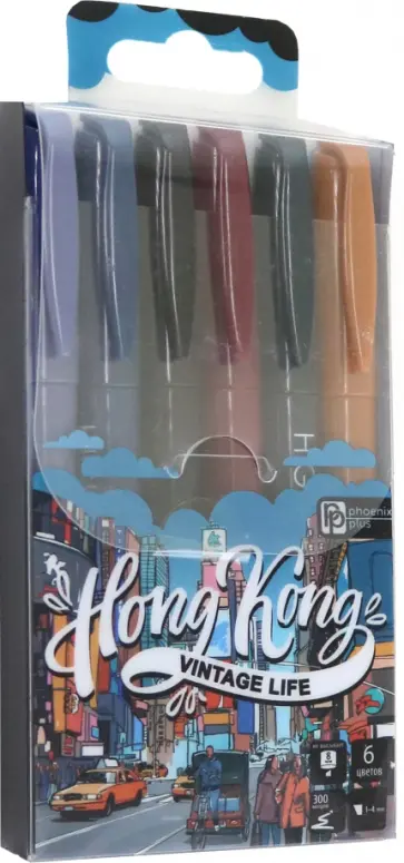 Набор текстовыделителей Винтаж, 6 шт обложка книги