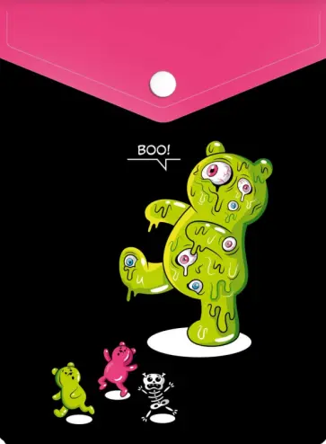 Папка для документов Желейные мишки, вертикальная обложка книги