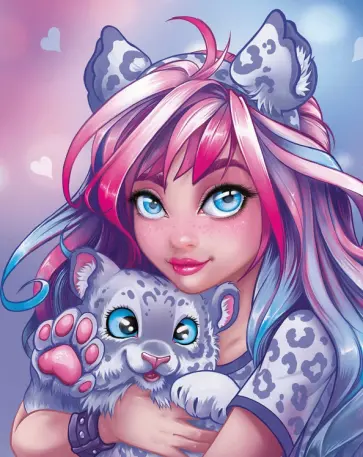 Алмазная мозаика Девушка с барсом обложка книги