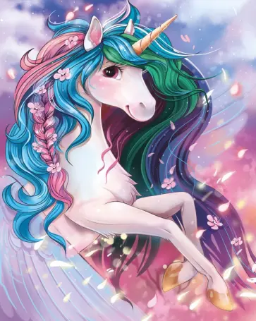 Алмазная мозаика Радужный единорог обложка книги