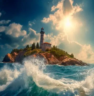 Алмазная мозаика Маяк на острове обложка книги