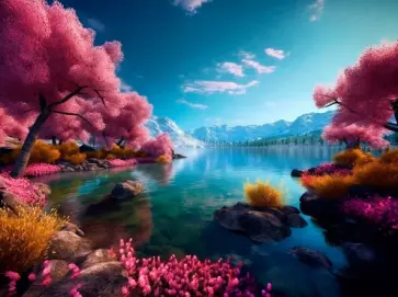 Алмазная мозаика Озеро в горах обложка книги