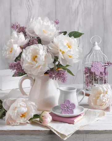 Алмазная мозаика Букет из пионов обложка книги