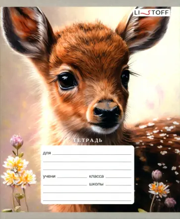 Тетрадь В дикой природе, 18 листов, клетка, в ассортименте обложка книги