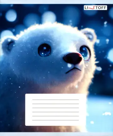 Тетрадь Зверушки зимой, 24 листа, клетка, в ассортименте обложка книги