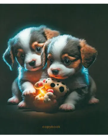 Тетрадь Милые щенки, А5, 96 листов, клетка обложка книги