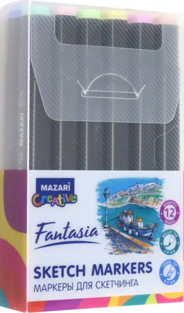 Набор маркеров двусторонних Pastel colors, 12 цветов обложка книги