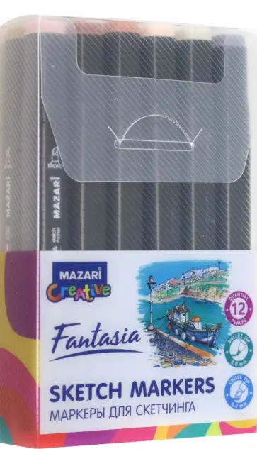 Набор маркеров двусторонних Skin+Wood, 12 цветов обложка книги