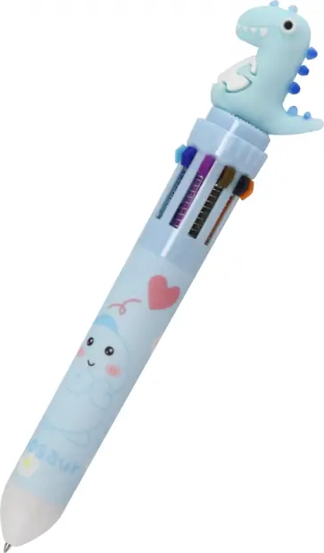 Ручка шариковая автоматическая 10-цветная Dinosaur, в ассортименте обложка книги