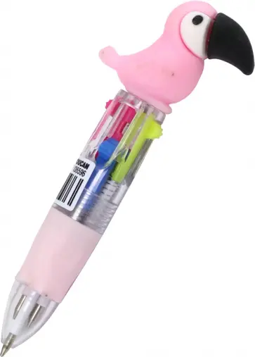 Ручка шариковая автоматическая 4-цветная Toucan, в ассортименте обложка книги