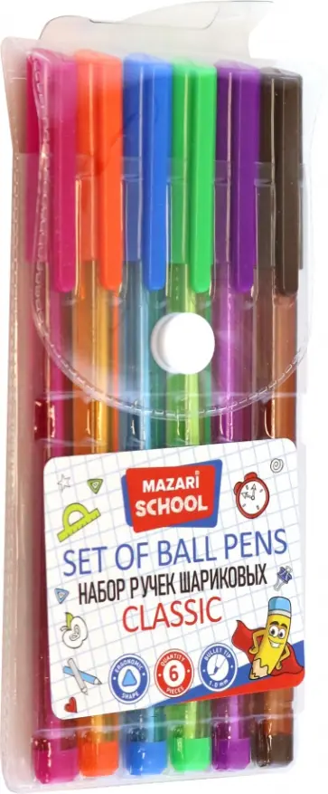 Набор ручек шариковых Classic, 6 цветов обложка книги