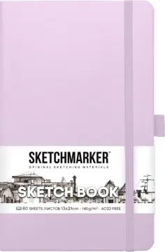 Блокнот для зарисовок Фиолетовый, А5, 80 листов обложка книги