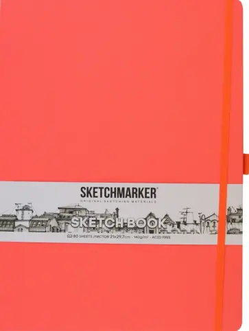 Блокнот Неоновый коралл, А4, 80 листов обложка книги