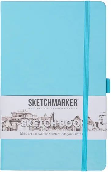 Блокнот для зарисовок Небесно-голубой, А5, 80 листов обложка книги