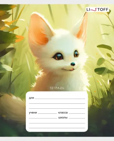 Тетрадь Красивые звери, 24 листа, линия, в ассортименте обложка книги