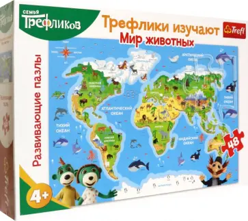 Пазл-48 Трефлики изучают Мир Животных обложка книги