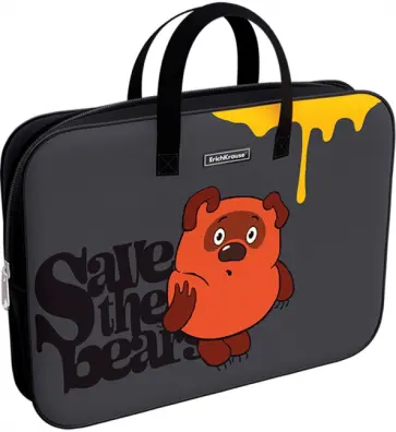 Папка текстильная на молнии Винни-Пух, с ручками, A4+ обложка книги