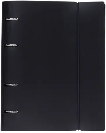 Тетрадь на кольцах Velvet Черная, 120 листов, клетка обложка книги