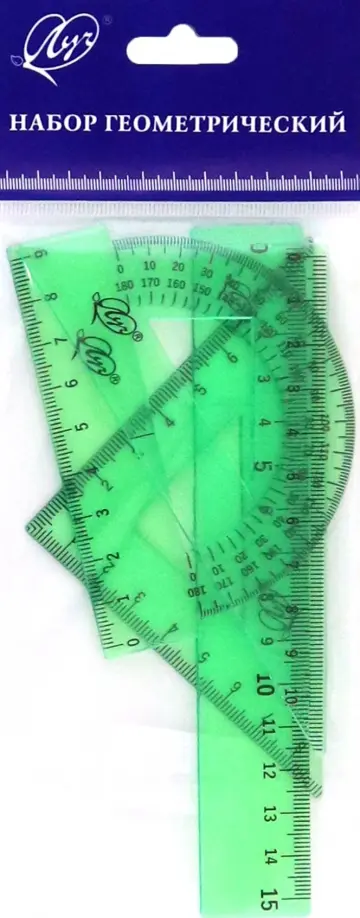 Набор геометрический Малый, 4 предмета, зеленый обложка книги