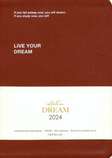 Ежедневник датированный на 2024 год Dream. Терракота, 176 листов, А5 Ежедневник датированный на 2024 год Dream. Терракота, 176 листов, А5 обложка книги