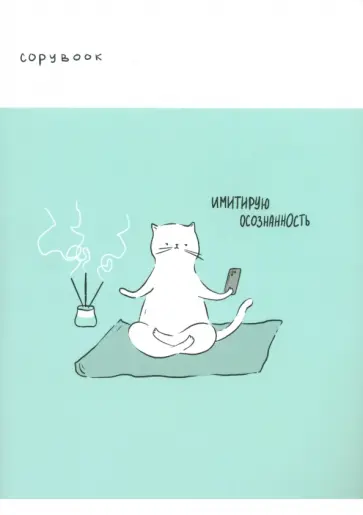 Тетрадь Жизнь кота, А5+, 96 листов, клетка обложка книги