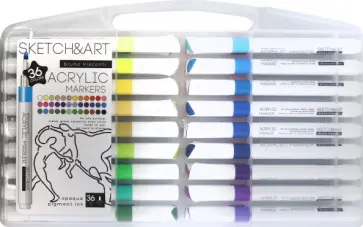 Набор акриловых маркеров Sketch&Art, 36 шт. обложка книги