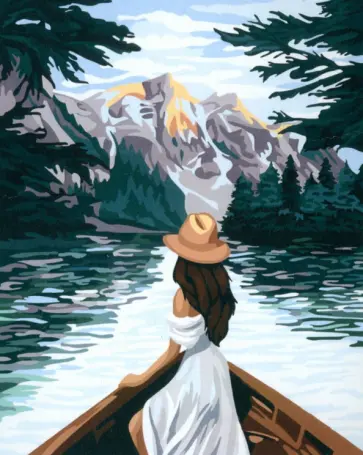 Картина по номерам на холсте Девушка в лодке обложка книги