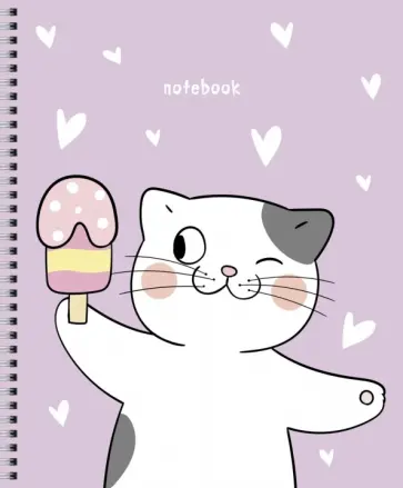 Тетрадь Милые котики, 48 листов, клетка, в ассортименте обложка книги