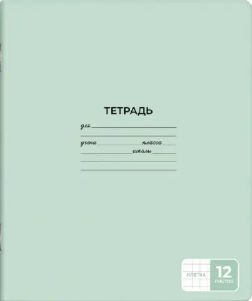 Тетрадь школьная ученическая, А5+, 12 листов, клетка Тетрадь школьная ученическая, А5+, 12 листов, клетка обложка книги