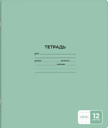 Тетрадь школьная ученическая, А5+, 12 листов, клетка Тетрадь школьная ученическая, А5+, 12 листов, клетка обложка книги
